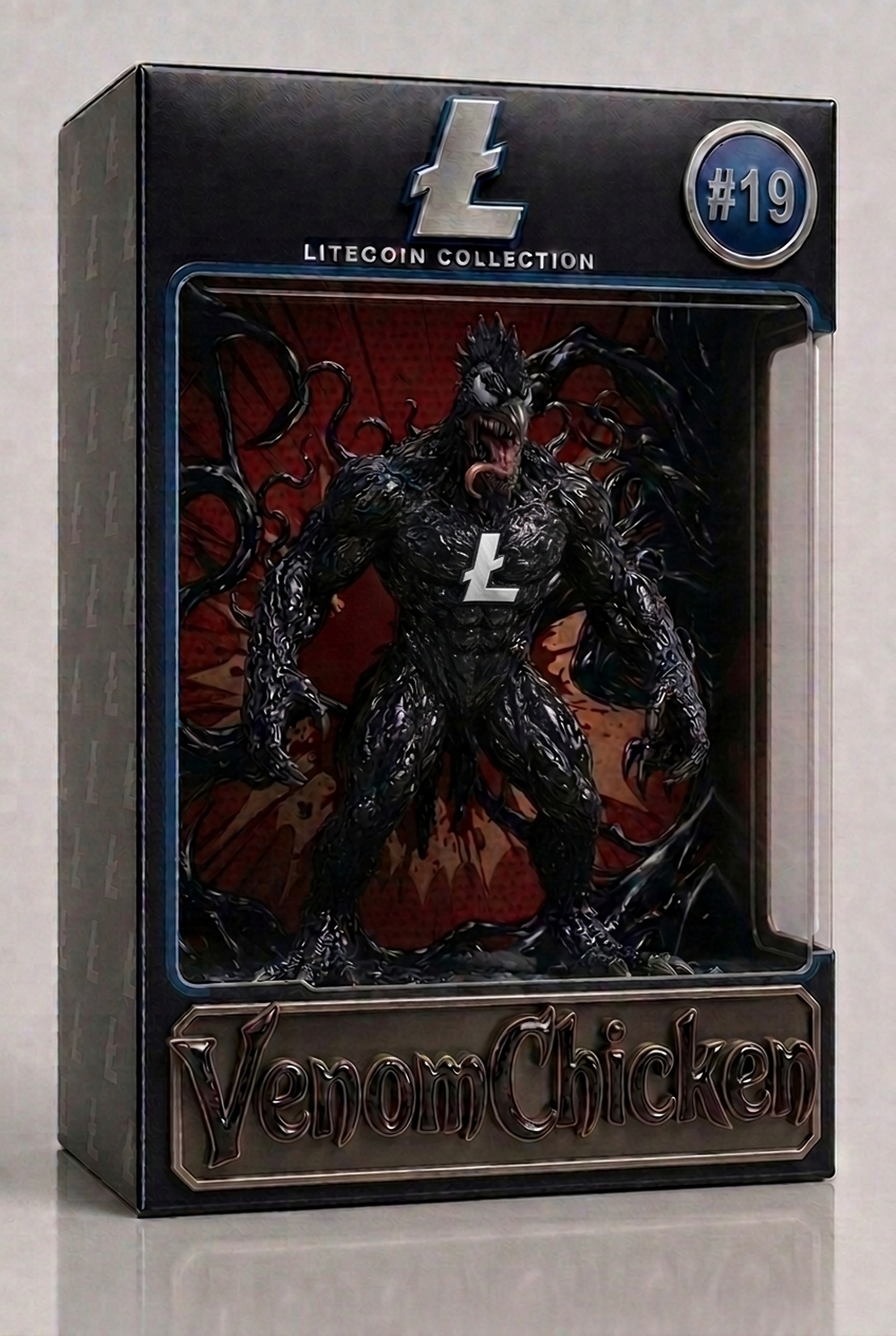 Venom Chicken figurine in box